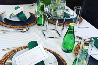 テーブルコーディネート, あじさい, 食器, 梅雨, テーブルカード