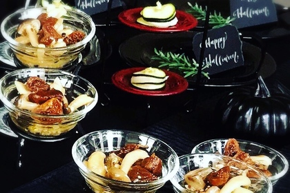 ハロウィン, テーブルコーディネート, ビュッフェ