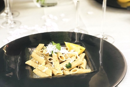 フィンガーフード,　春テーブルコーディネート, 有機全粒粉ペンネ