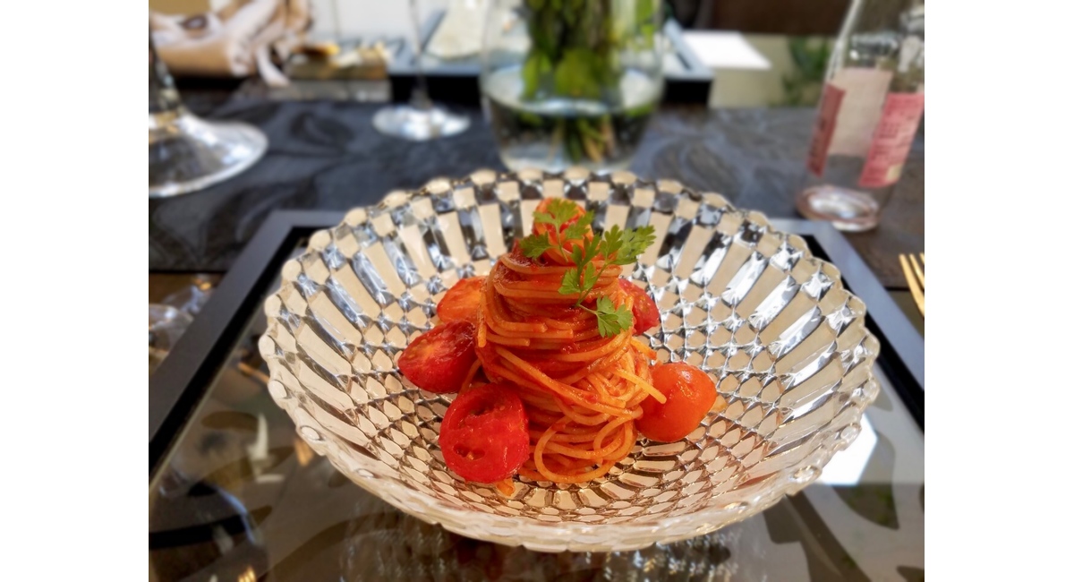 トマトパスタ, ガーデンパーティー, テーブルコーディネート
