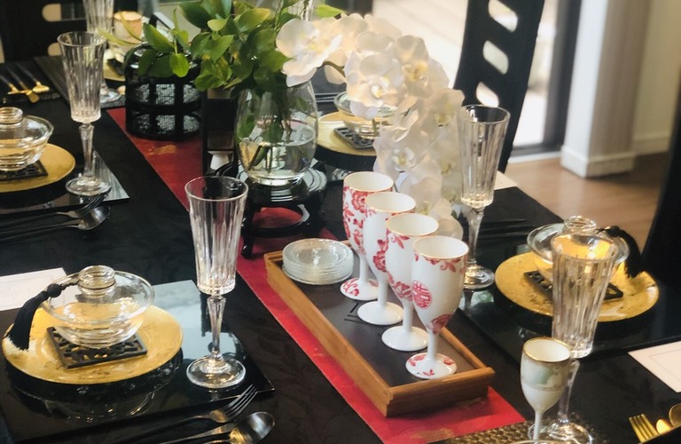 シノワズリテーブルコーディネート, テーブルコーディネート, モダンシノワズリ